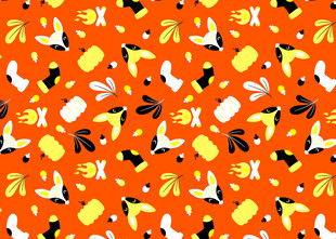 万圣节元素橙色背景图案