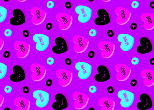 多彩心形图案背景