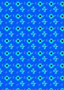 蓝色花卉图案背景纹理