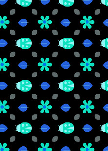 黑色背景的多彩几何图案