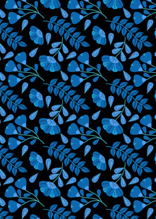 蓝色花卉图案纹理背景