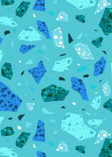 蓝绿色调海洋风图案背景