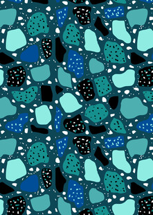 蓝绿色调几何图案背景