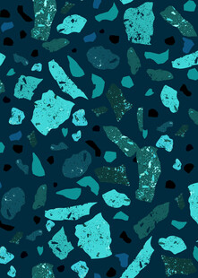 蓝绿色碎块纹理背景图