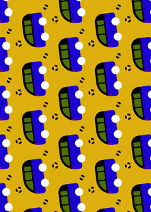 黄色背景卡通鱼图案