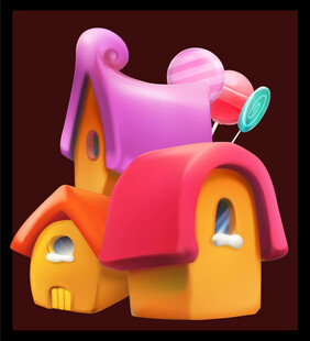 可爱卡通风格彩色小房子