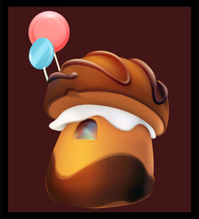 巧克力蘑菇造型可爱甜点