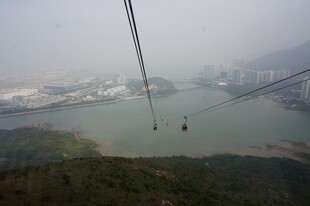 高空缆车俯瞰山水景观