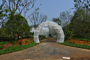 白色艺术拱门景观