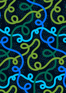 多彩曲线交织抽象图案