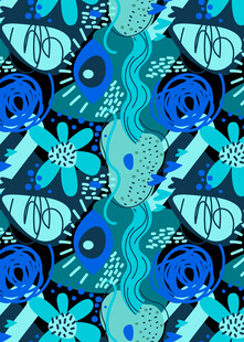 蓝绿色调抽象几何图案纹理