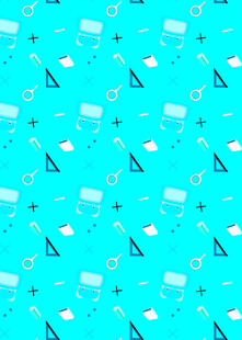 清新蓝底海洋元素无缝图案