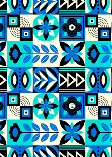 蓝绿色几何图案无缝背景