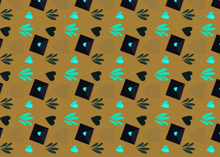 几何植物图案的多彩背景