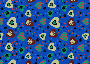 蓝色爱心图案无缝背景