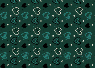 深绿底心形图案纹理