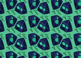 蓝绿几何图案无缝背景