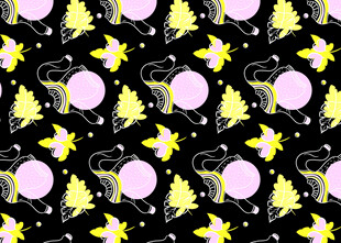 黑色背景圣诞元素图案