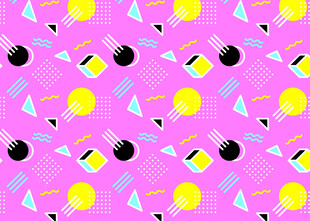 粉色背景多彩图案装饰图