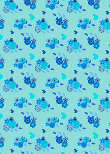 蓝色花卉图案背景纹理