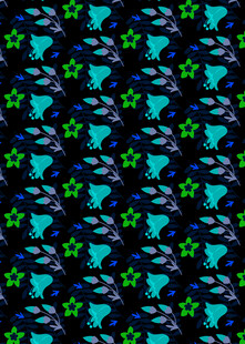 几何绿植图案背景纹理