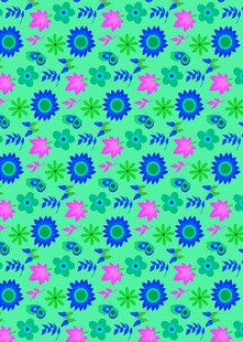 多彩花卉图案背景纹理