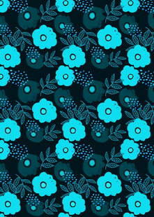 蓝色花卉图案背景纹理