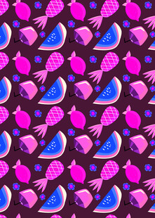 西瓜火龙果图案背景纹理