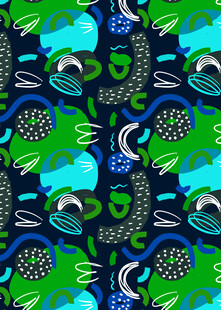 抽象植物图案无缝背景图