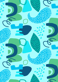 清新蓝绿几何图案背景