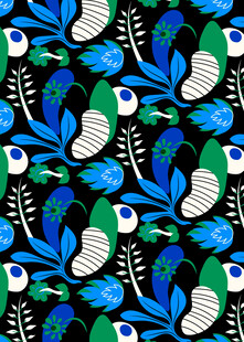 蓝绿植物图案装饰背景