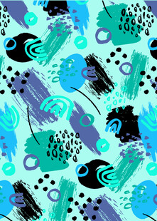 蓝绿色抽象手绘图案背景