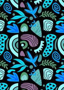 抽象多彩海洋风图案设计