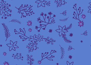 蓝色花卉图案背景纹理