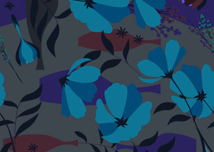 蓝色花卉抽象图案背景
