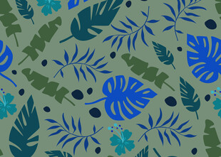 热带植物花卉图案背景