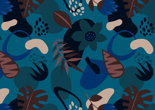 海洋生物图案的多彩背景