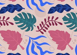 热带植物图案背景纹理