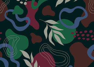 抽象植物几何图案背景