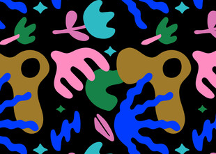 抽象多彩钥匙与手图案