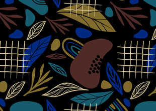 抽象几何植物图案背景