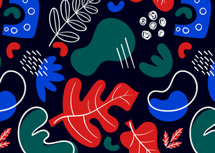 多彩植物抽象图案背景