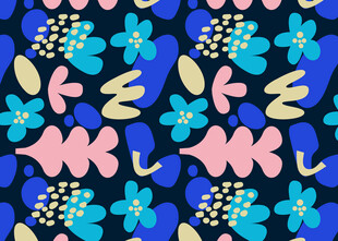 多彩花卉抽象图案设计