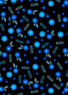 黑色底蓝色小花图案背景