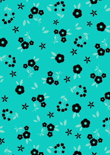 蓝底黑花无缝图案