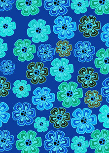 蓝色花卉图案背景纹理