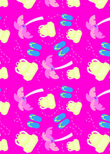 粉色爱心蝴蝶图案背景