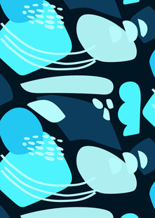 抽象几何蓝调图案设计