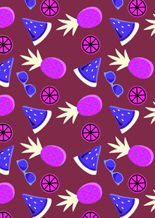 紫色水果图案无缝背景