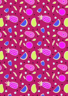 缤纷水果图案无缝背景